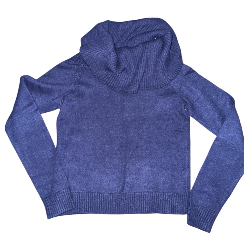Hippie Rose Navy Knit Cowl Neck or off the Shoulder Sweater NWT XS Cozy New Top - Picture 2 of 7
